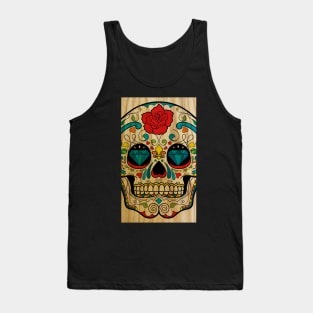 Wood Sugar Skull Tank Top